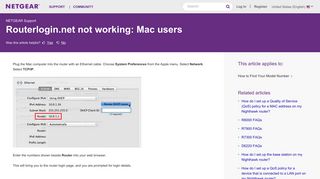 Routerlogin.net not working: Mac users | Answer | NETGEAR Support
