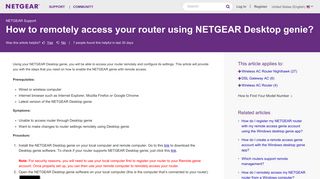 How to remotely access your router using NETGEAR Desktop genie ...