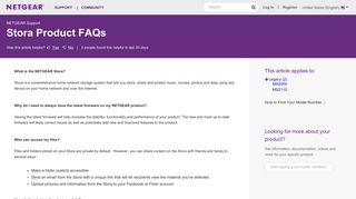 Stora Product FAQs | Answer | NETGEAR Support - Netgear KB