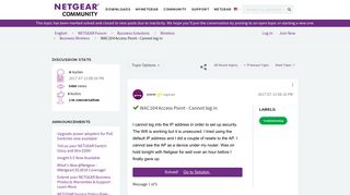 Solved: WAC104 Access Point - Cannot log in - NETGEAR Communities