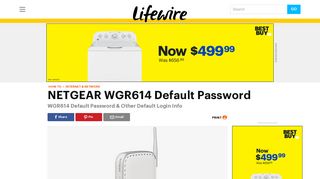 NETGEAR WGR614 Default Password - Lifewire