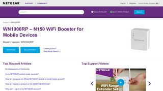 WN1000RP | Mobile WiFi Booster | NETGEAR Support