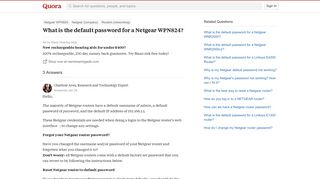 What is the default password for a Netgear WPN824? - Quora