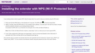 Installing the extender with WPS (Wi-Fi Protected Setup) - Netgear KB