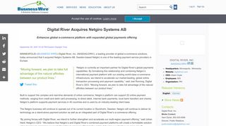 Digital River Acquires Netgiro Systems AB | Business Wire