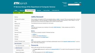 nethz Account – IT Service Group of the Department of Computer ...
