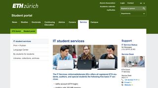 IT student services – Student portal | ETH Zurich