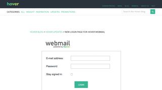 New Login Screen For Hover Webmail - Hover Domains