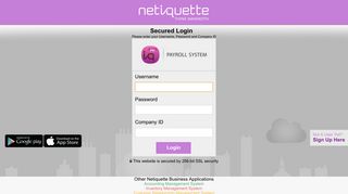 Netiquette Payroll Management System | Login
