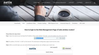 How to login to the Web Management Page of netis wireless routers?