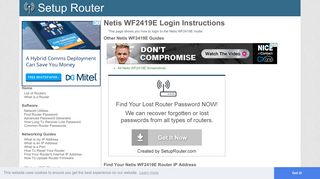 Login to the Netis WF2419E Router - SetupRouter
