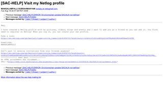 [SAC-HELP] Visit my Netlog profile - IRIS