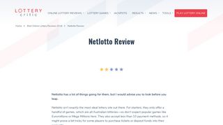 Netlotto Review | Want to Play AU Lottos? • Lottery Critic