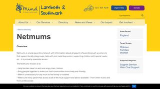 Lambeth and Southwark Mind » Netmums