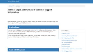 Netnitco Login, Bill Payment & Customer Support Information