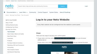 Log in to your Neto Website