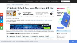 Netopia Default Password, Login & IP List (updated August 2018 ...