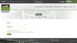 Login to Your Profile - Canopy Airport Parking