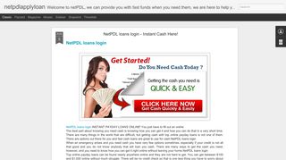 NetPDL loans login - Instant Cash Here! | netpdlapplyloan