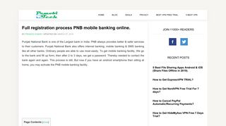 Full registration process PNB mobile banking online. - PCMobiTech