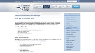 NetPrint Accounts and Printers : Columbia Basin College