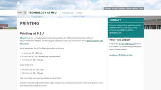 Technology at MSU - Printing | Michigan State University