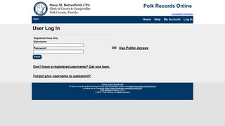 User Log In - Polk County Clerk of Courts