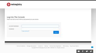 Log into The Console | Netregistry