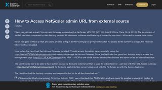 How to Access NetScaler admin URL from external source