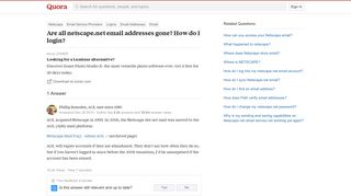 Are all netscape.net email addresses gone? How do I login? - Quora