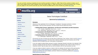 Netscape CodeStock Signup Page - Mozilla