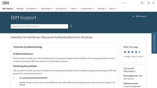 IBM Checklist for NetServer Password Authentication from Windows ...