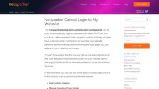 Netsparker Cannot Login to My Website