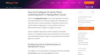 Configuring Form Authentication in Netsparker Cloud | Netsparker