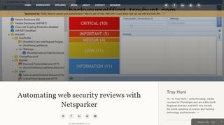 Troy Hunt: Automating web security reviews with Netsparker