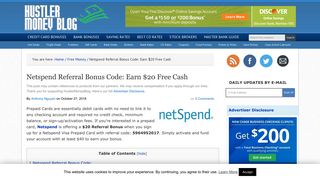 Netspend Referral Bonus Code: Earn $20 Free Cash