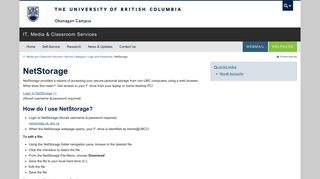 NetStorage - IT, Media and Classroom Services - University of British ...