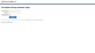 Far Eastern Group Customer Login - NetSuite