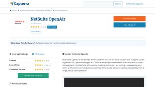 NetSuite OpenAir Reviews and Pricing - 2019 - Capterra