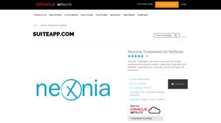 Nexonia Timesheets for NetSuite - SuiteApp.com