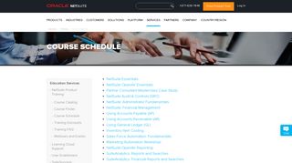 NetSuite Training Course Schedule