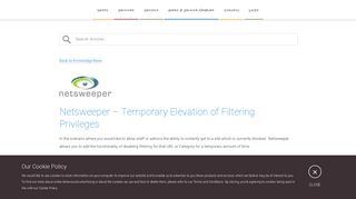 Netsweeper - Temporary Elevation of Filtering Privileges - emPSN