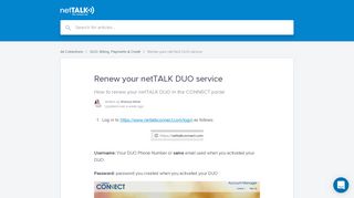 Renew your netTALK DUO service | netTALK Help Center