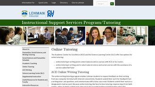 Instructional Support Services Program/Tutoring - Online Tutoring ...