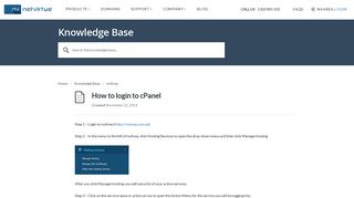 Log in to cPanel - Knowledge Base - Net Virtue