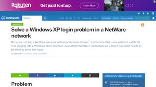 Solve a Windows XP login problem in a NetWare ... - TechRepublic