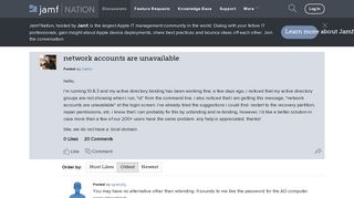 network accounts are unavailable | Discussion | Jamf Nation