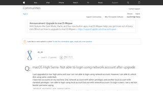 macOS High Sierra- Not able to login usin… - Apple Community ...