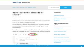 How do I add other admins to the system? – Network for Good