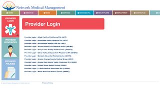 NMM - Provider Login - Network Medical Management